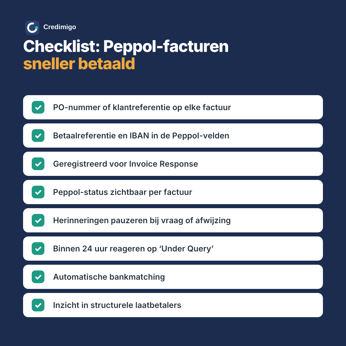 Checklist for correct Peppol invoices and payment follow-up